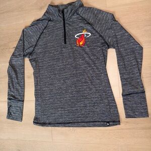 New Era Striped Miami Heat Pullover